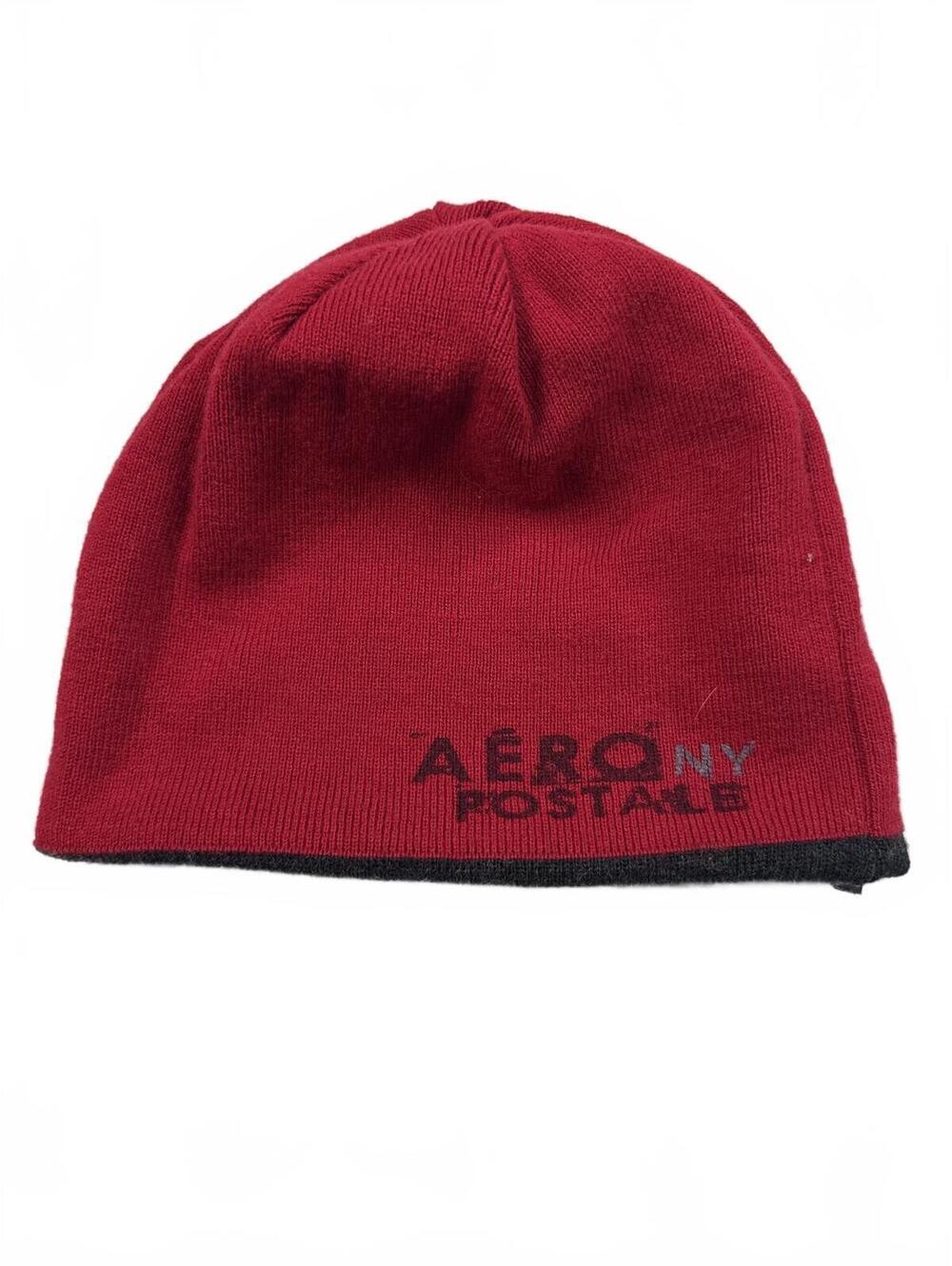 Aeropostale Reversible Skate Skater Red and Black Beanie Hat
